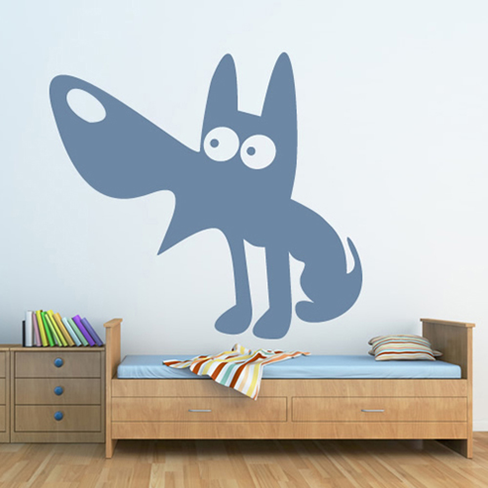Cartoon Wolf Childrens Animals Wall Sticker