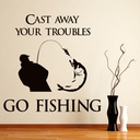 Cast Away Your Troubles Fishing Wall Sticker