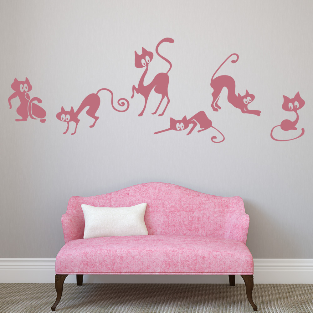Cats Animals Pets Wall Sticker Set