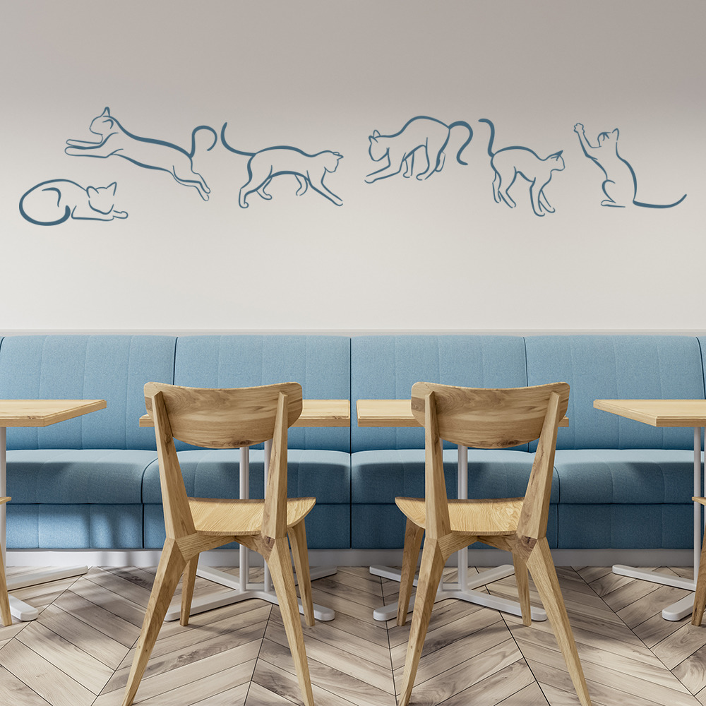 Cats Border House Cats Wall Sticker