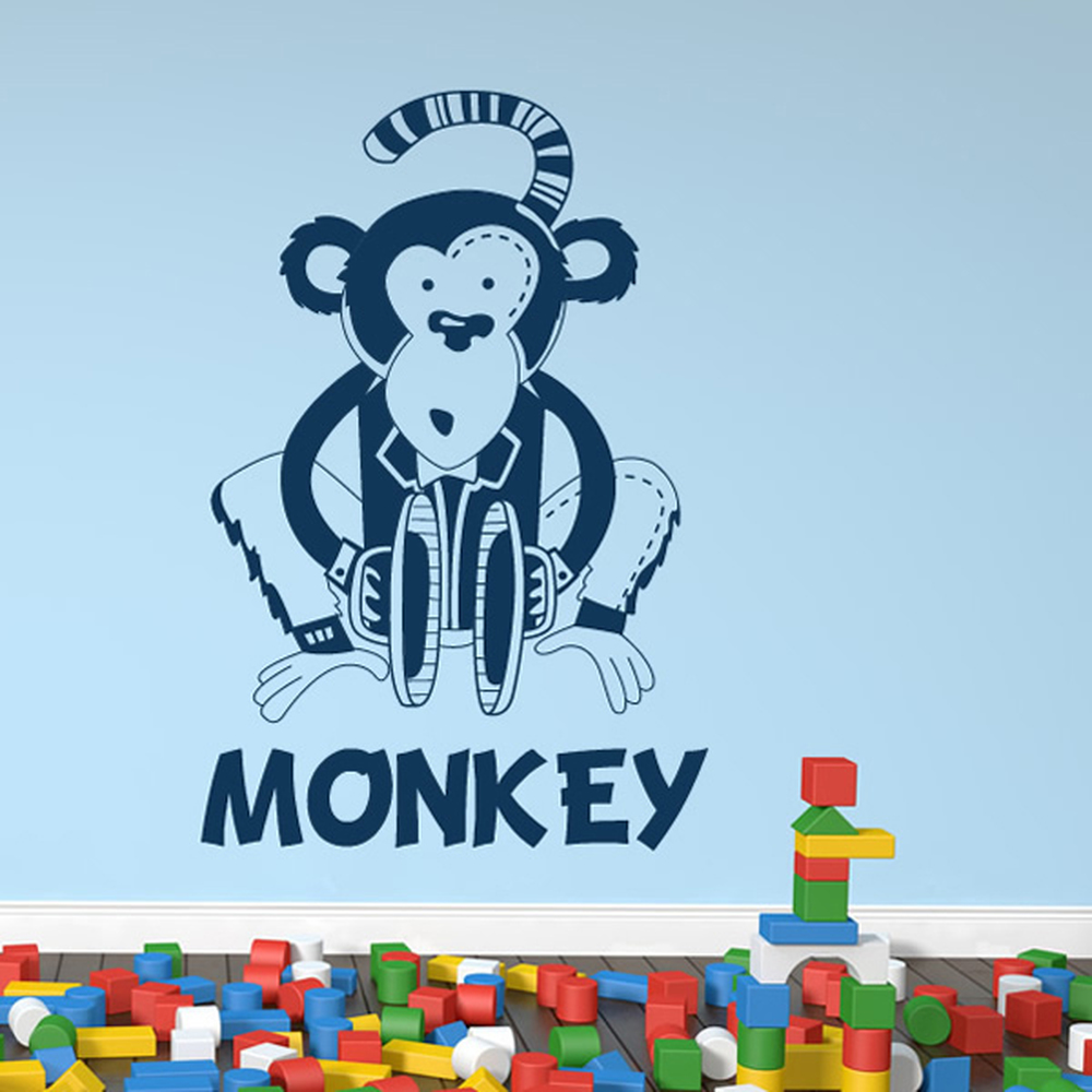 Cheeky Monkey Childrens Wall Sticker - Mod5