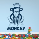 Cheeky Monkey Childrens Wall Sticker - Mod5