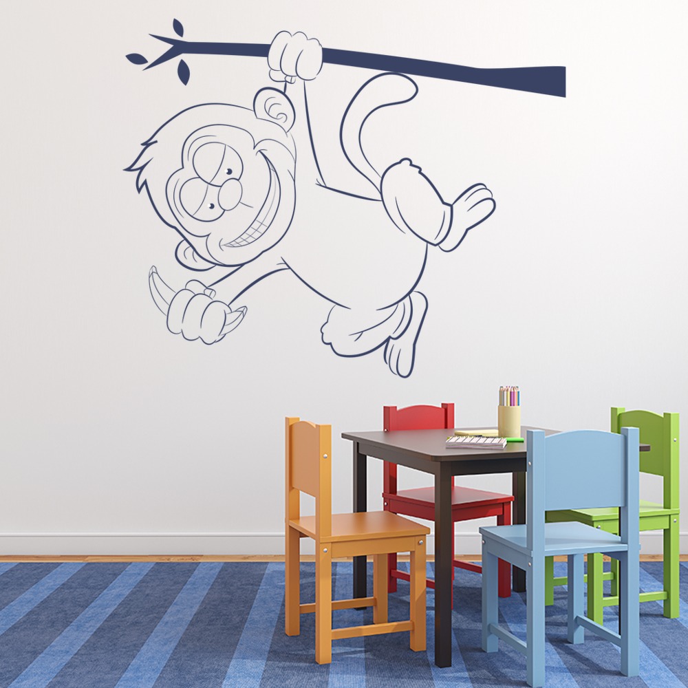 Cheeky Monkey Childrens Wall Sticker - Mod6