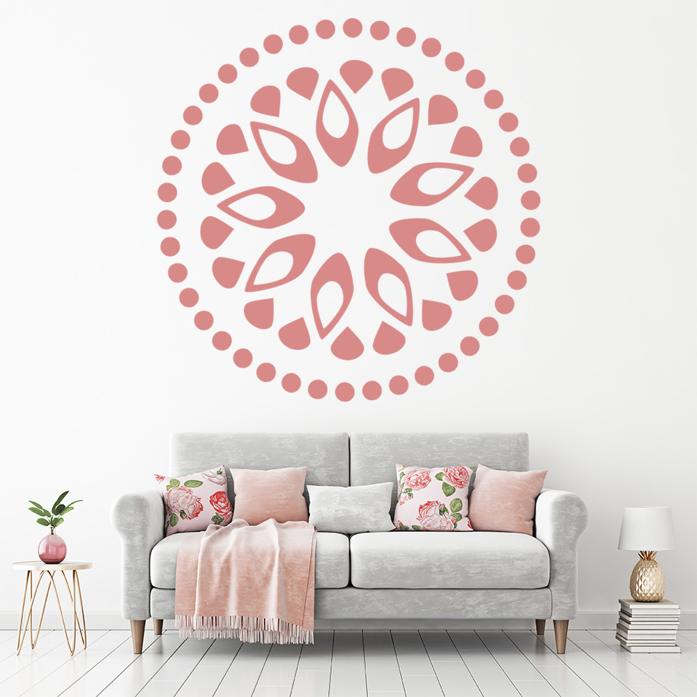 Circular Petals Flower Design Wall Sticker