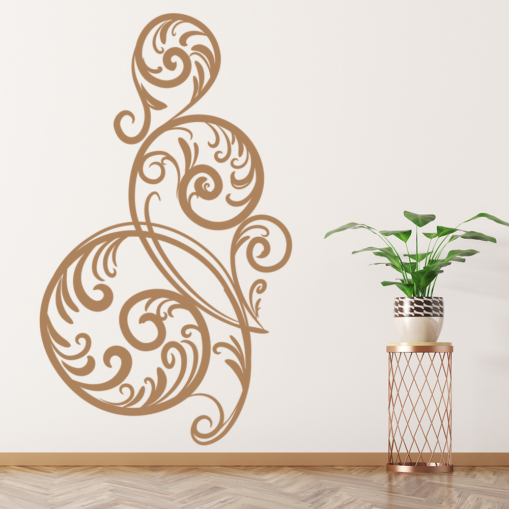 Circular Swirl Corner Pattern Wall Sticker