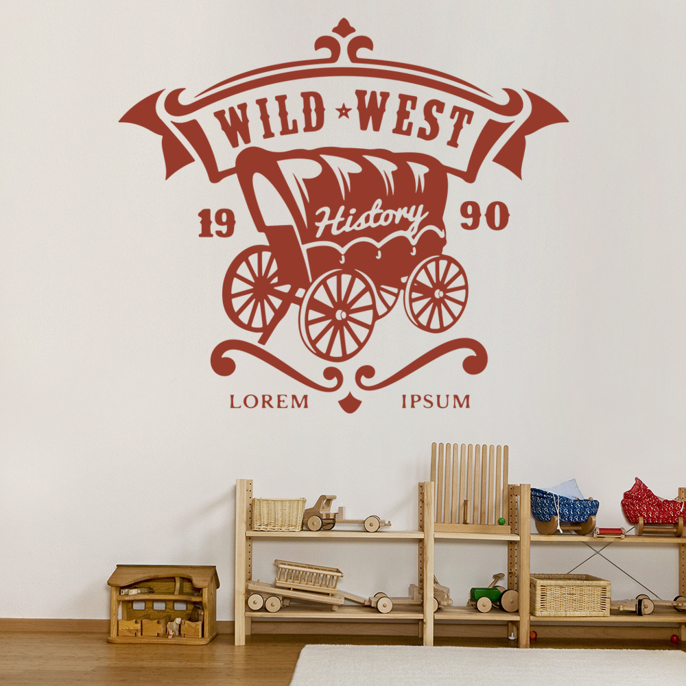 Coach Wagon Cowboy Wall Sticker
