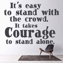 Courage Inspirational Quote Wall Sticker - Mod1