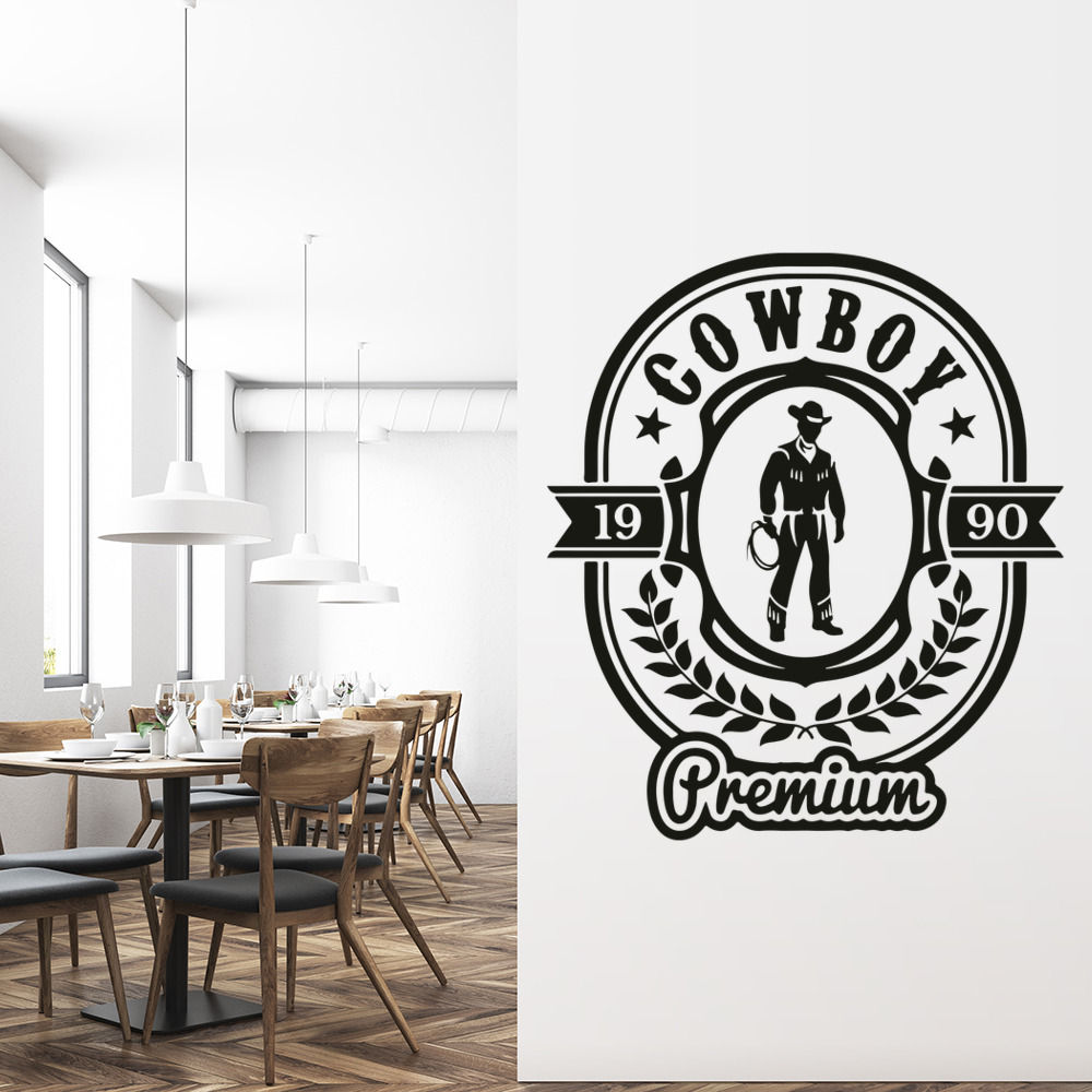 Cowboy Wreath Badge Wall Sticker
