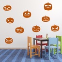 Creepy Pumpkin Halloween Wall Sticker Set