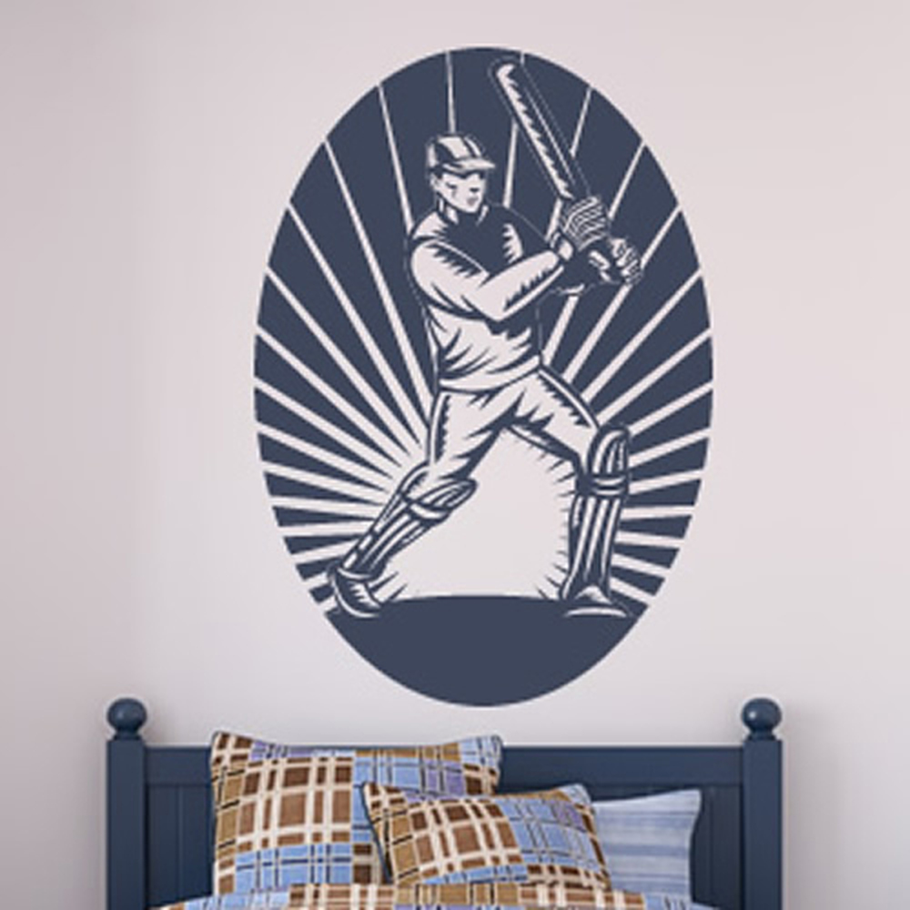 Cricket Batsman Frame Sports Wall Sticker