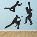 Cricket Players Sports Wall Sticker Set