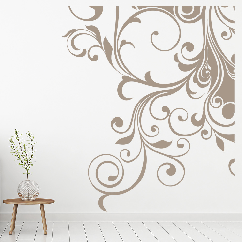 Curls And Swirls Corner Wall Sticker