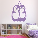 Cute Penguins Love Hearts Wall Sticker