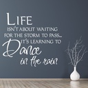 Dance In The Rain Inspirational Quote Wall Sticker - Mod2