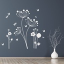 Dandelion & Butterfly Scene Wall Sticker
