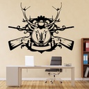 Deer Antlers Guns Shield Wall Sticker