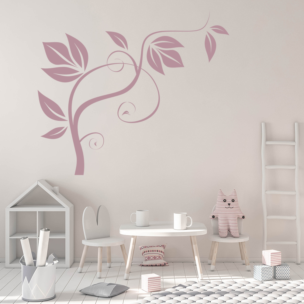 Delicate Branch Floral Corner Wall Sticker