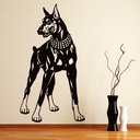 Doberman Growling Large Dog Wall Sticker