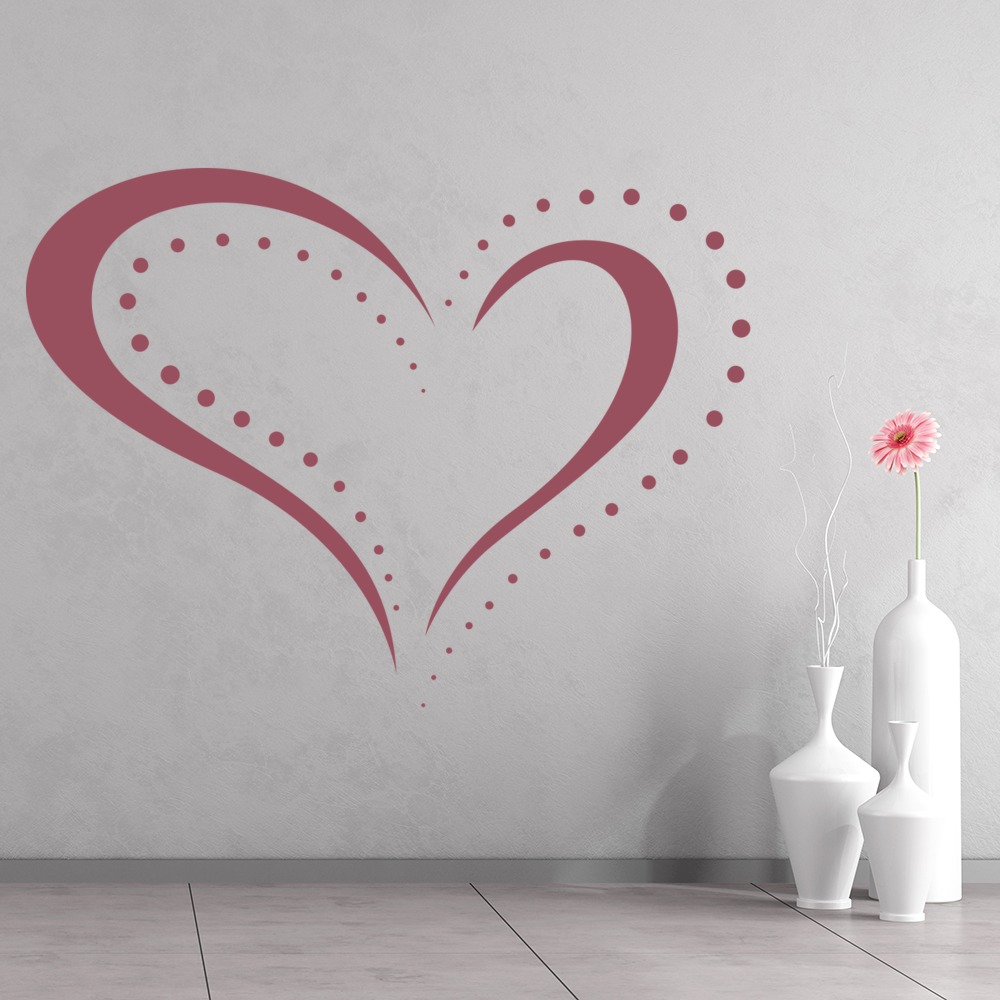 Dotted Love Heart Valentines Wall Sticker