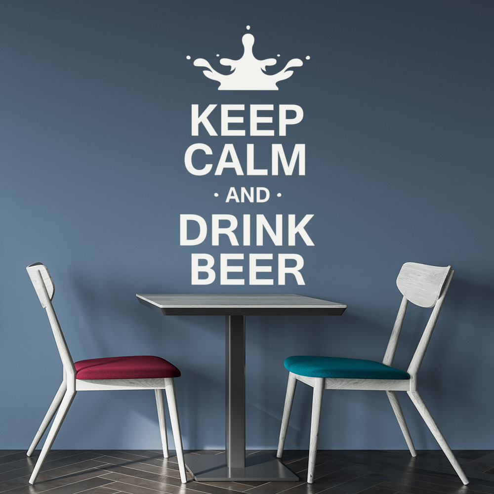 Drink Beer Keep Calm Quote Wall Sticker