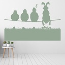 Easter Bunny Birds Wall Sticker Scene