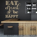 Eat Drink Be Happy Kitchen Quote Wall Sticker