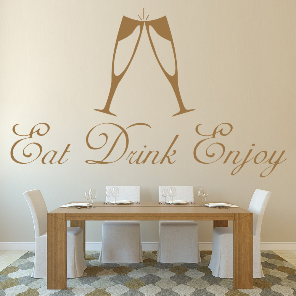 Eat Drink Enjoy Kitchen Quote Wall Sticker - Mod2