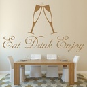 Eat Drink Enjoy Kitchen Quote Wall Sticker - Mod2