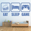 Eat Sleep Game Repeat Kids Gaming Wall Sticker