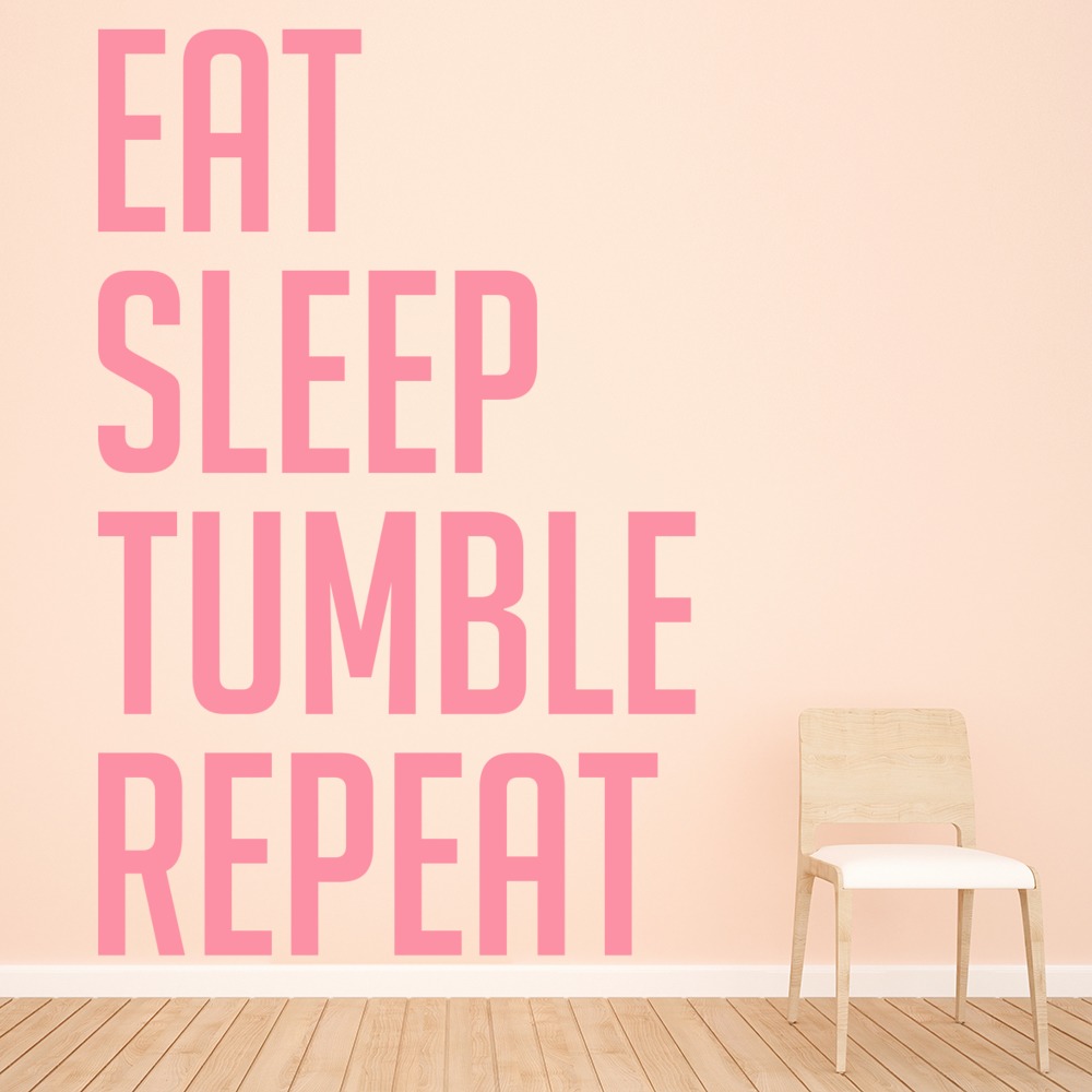 Eat Sleep Tumble Repeat Gymnastics Quote Wall Sticker
