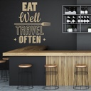 Eat Well Travel Often Quote Wall Sticker