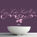 Enjoy Lather Soak Relax Bathroom Quote Wall Sticker - Mod2