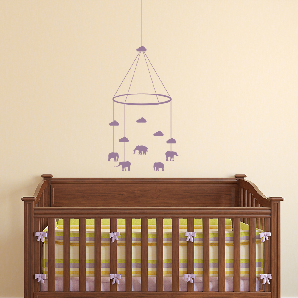 Elephant Cloud Mobile Nursery Wall Sticker