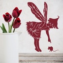 Fairy With Mouse Fantasy Princess And Fairy Wall Sticker Bedroom Decor Art Decal