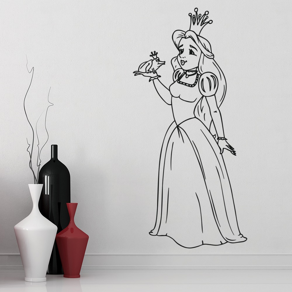 Fairytale Princess And The Frog Wall Sticker