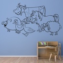 Farm Animals Pig Cow Horse Wall Sticker - Mod5