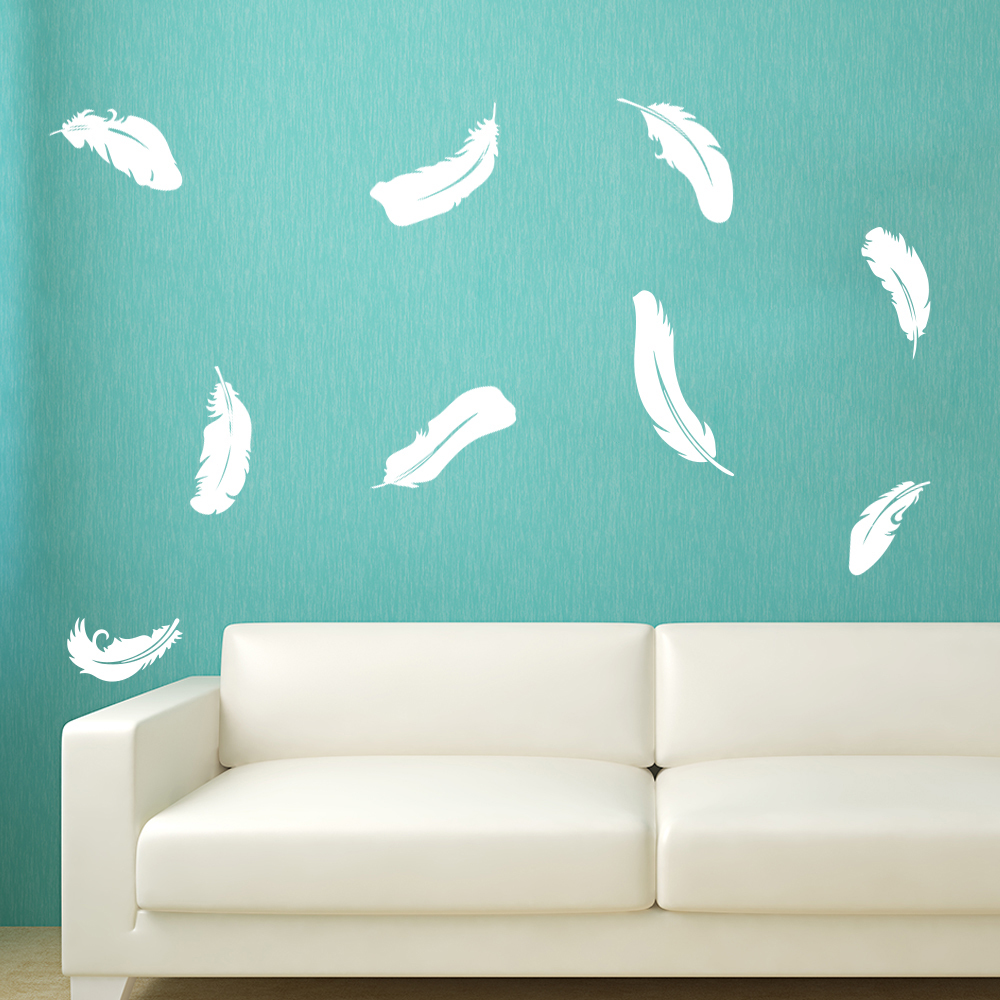 Feather Bird Wall Sticker Set