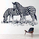 Feeding Zebra Safari Animals Wall Sticker