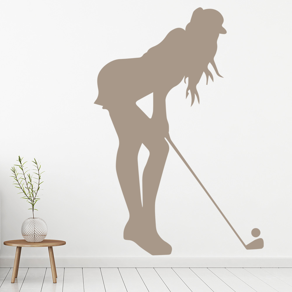 Female Golfer Golf Wall Sticker