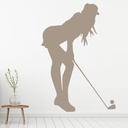 Female Golfer Golf Wall Sticker