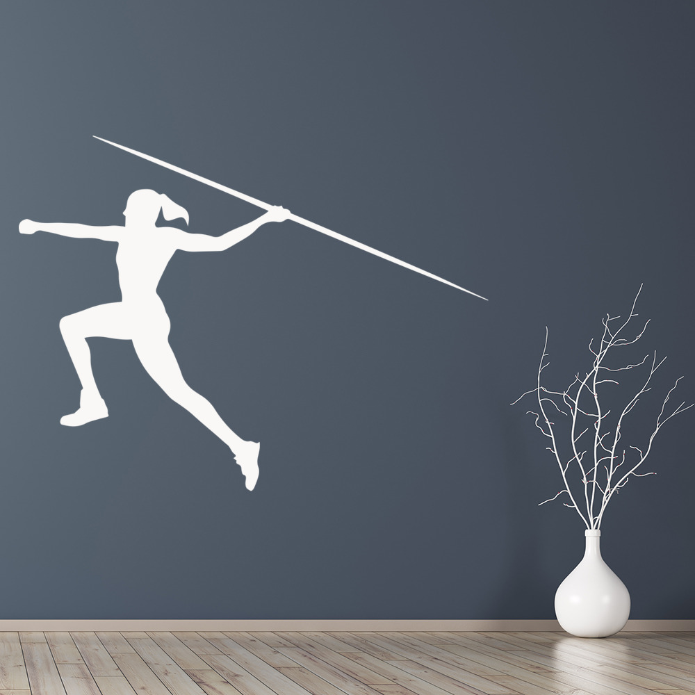 Female Javelin Athletics Sports Wall Sticker