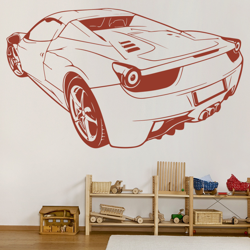Ferrari Car Back Sport Transport Wall Sticker