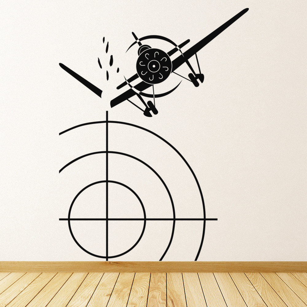 Fighter Plane Shot Army Airplane Wall Sticker
