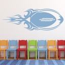 Flaming American Football Sports Wall Sticker