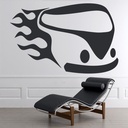 Flaming VW Campervan Cars Transport Wall Sticker