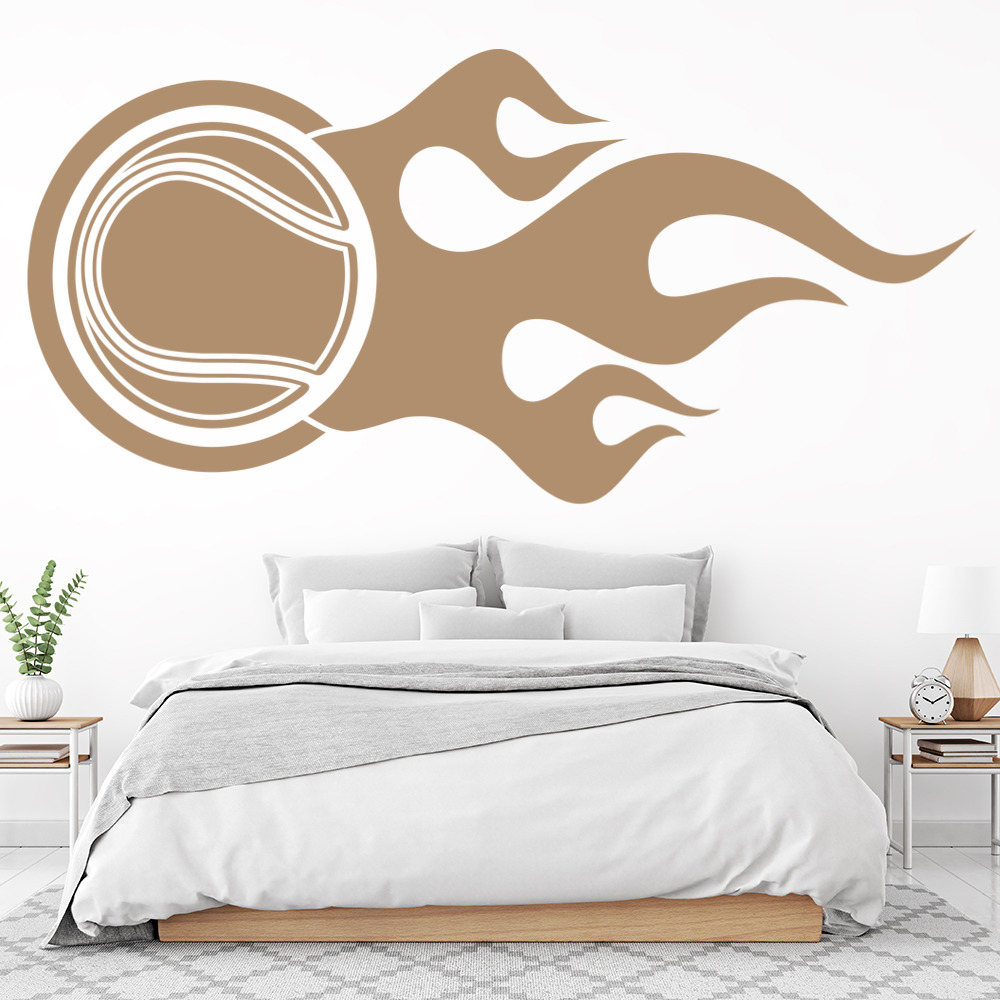 Flaming Tennis Ball Tennis Wall Sticker