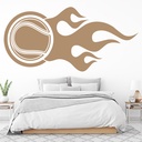 Flaming Tennis Ball Tennis Wall Sticker
