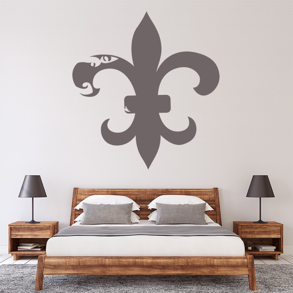 Fleur De Lis Floral Tile Wall Sticker - Mod3