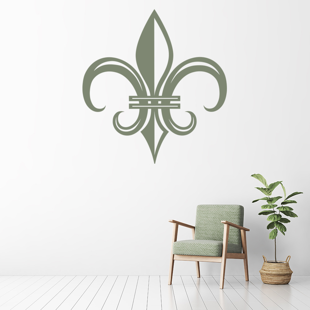 Fleur De Lis Floral Tile Wall Sticker - Mod4