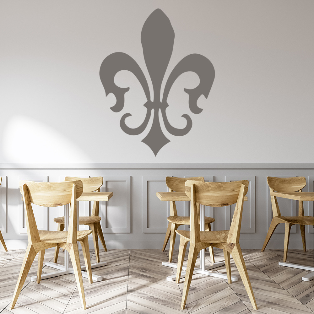 Fleur De Lis Floral Tile Wall Sticker - Mod2